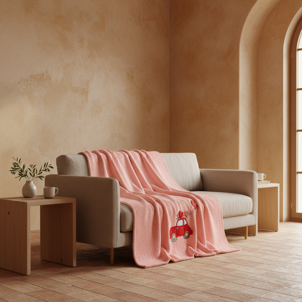 Plaid in pile Magnolia con disegno