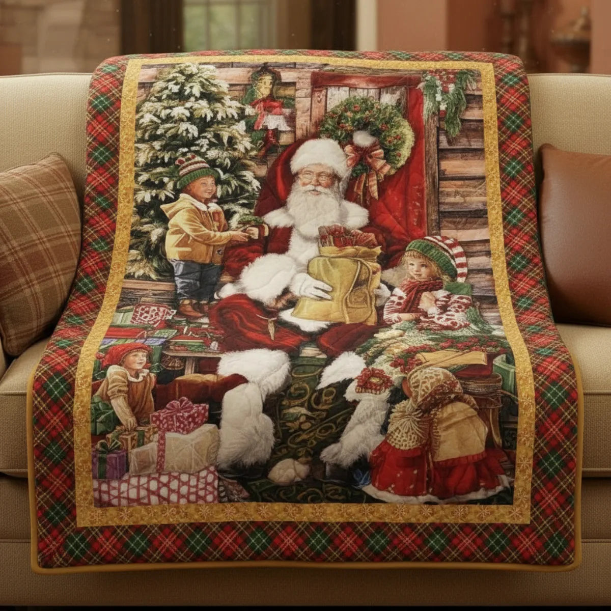 Plaid in pile natalizio