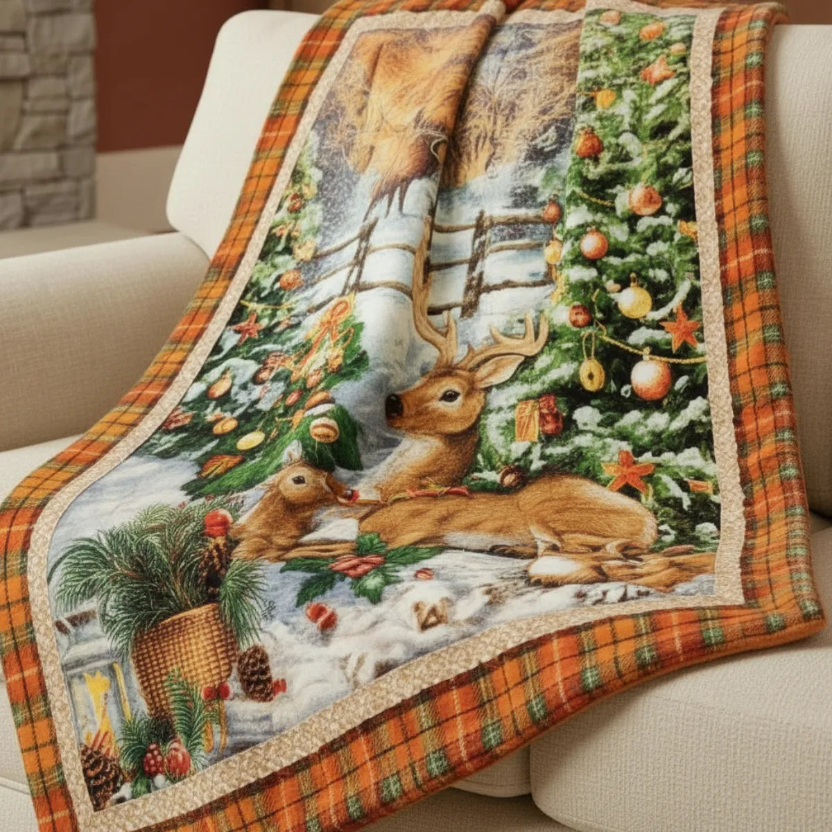Plaid in pile natalizio