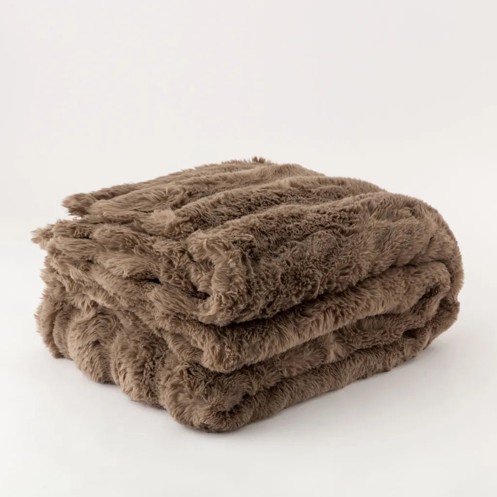 Plaid ecopelliccia Owen colore Tortora