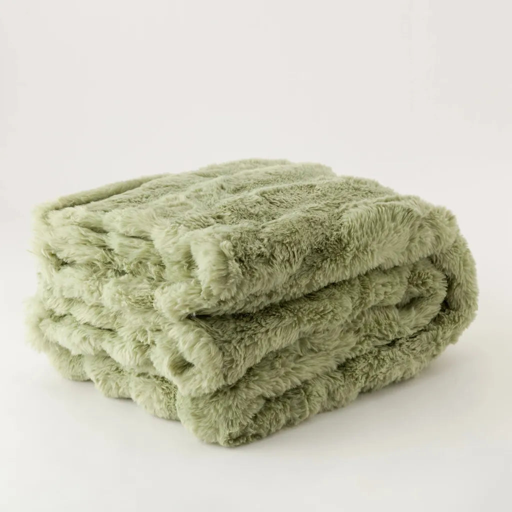 Plaid ecopelliccia Owen colore Verde