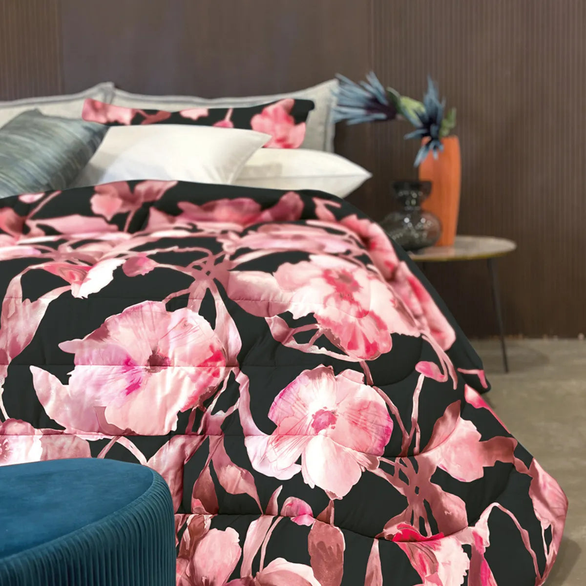 Trapunta fiorata in raso Dondi Afrodite