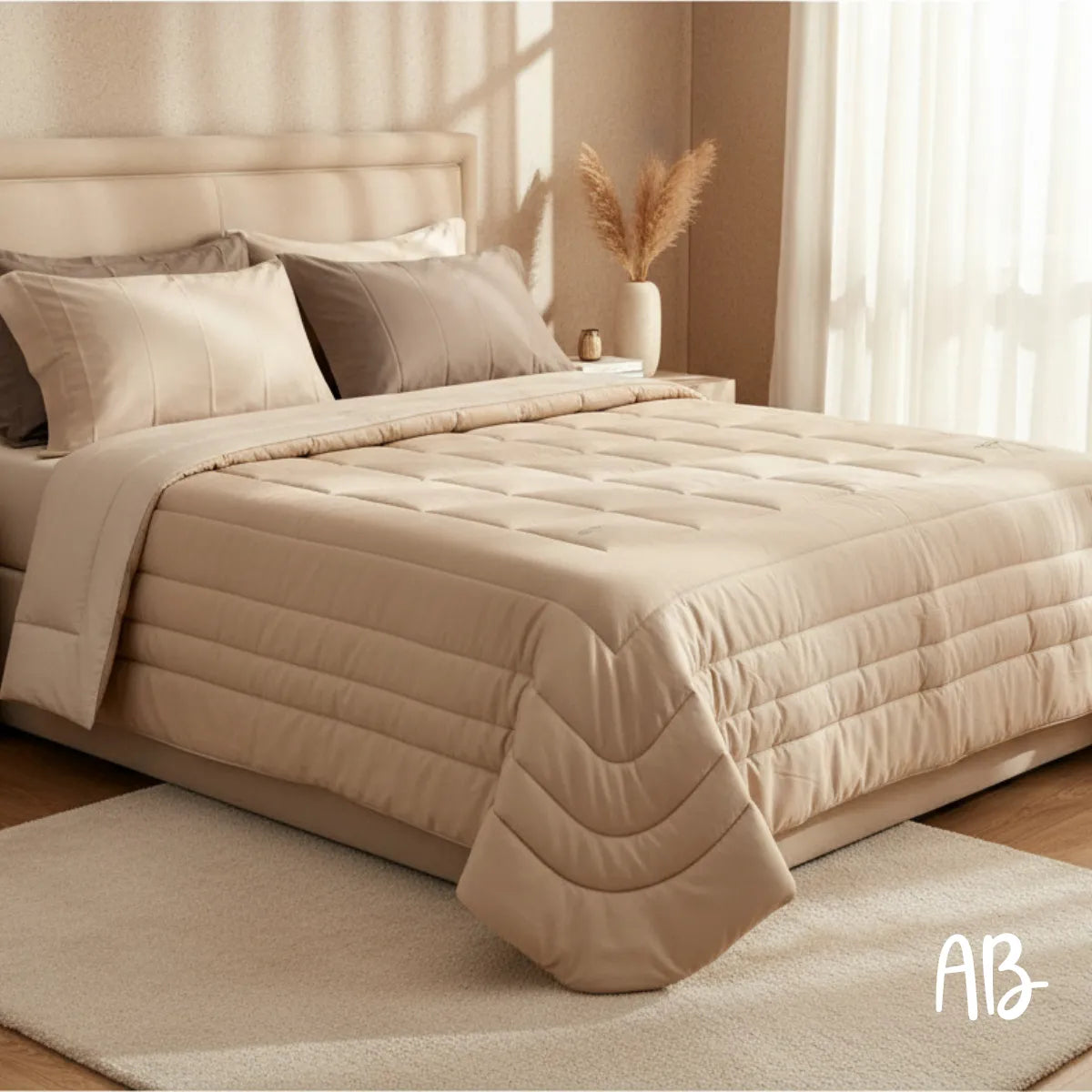 Trapunta in raso di cotone Blumarine Lory - Tinta unita colore cera