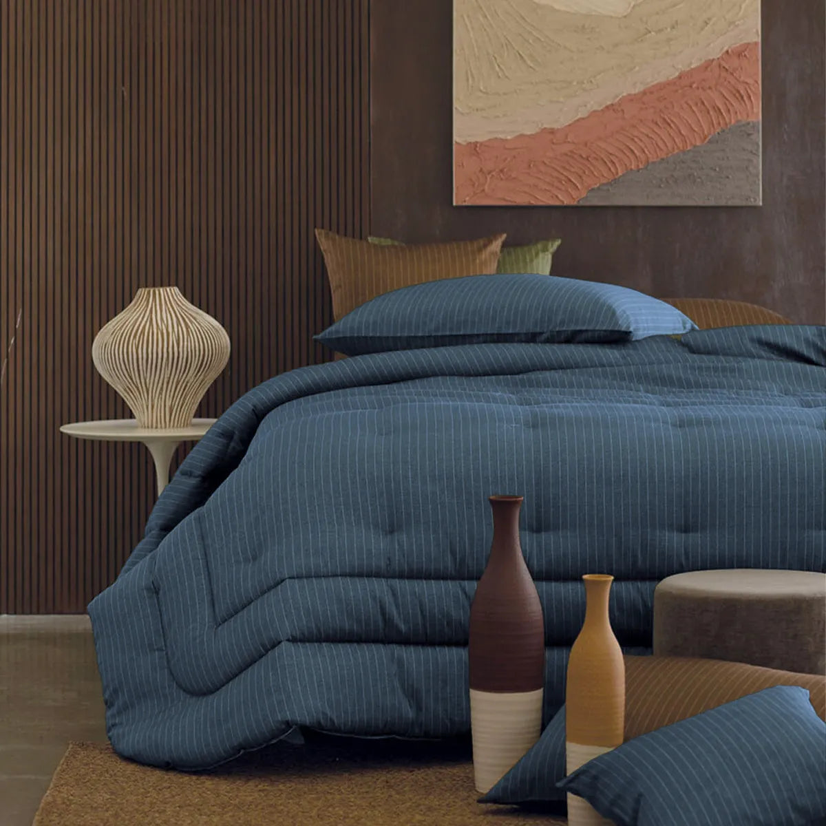 Trapunta a righe in raso Dondi Cambridge