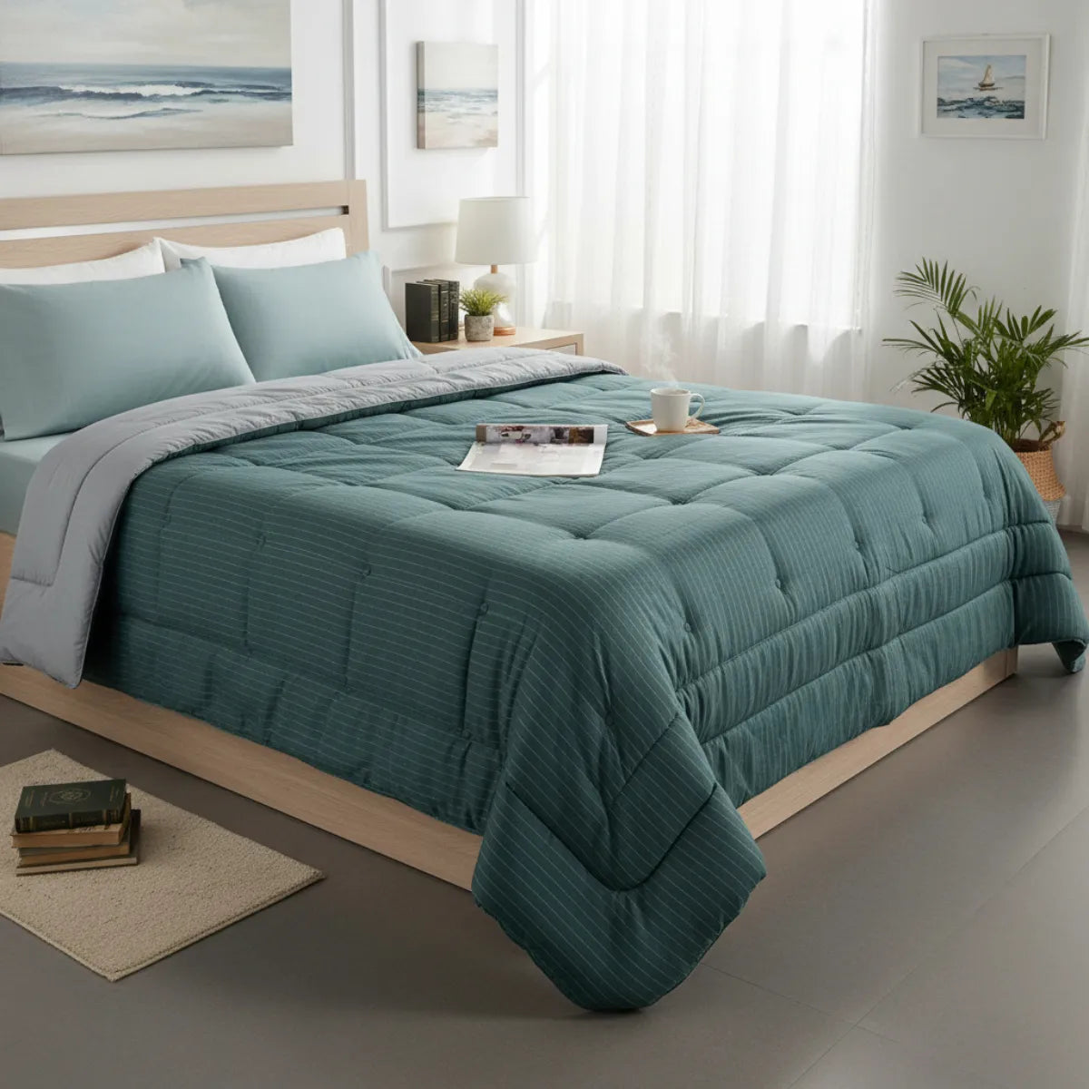 Trapunta a righe in raso Dondi Cambridge