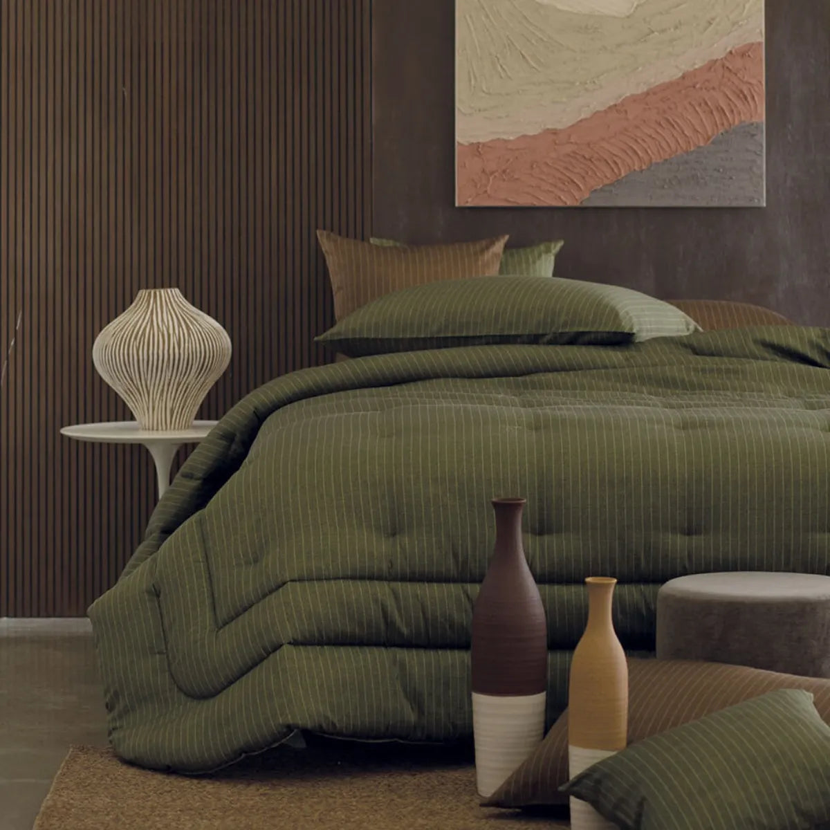 Trapunta a righe in raso Dondi Cambridge